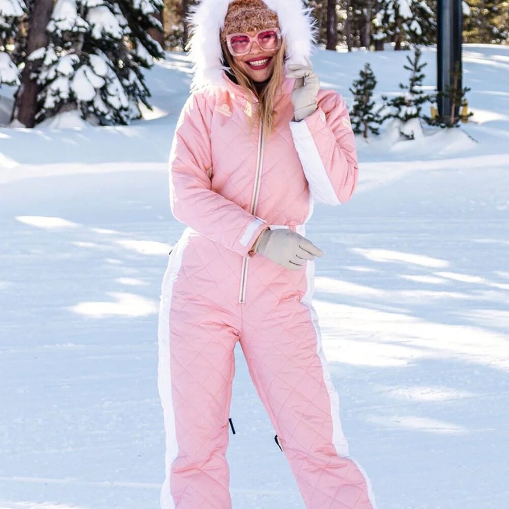 NWOT Tipsy Elves Women's Powder Pink Snow Suit Snowsuit Ski Size Large